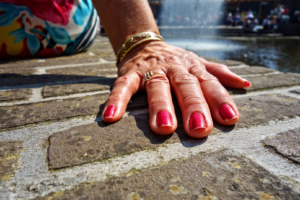 Woman's hand with nail polish