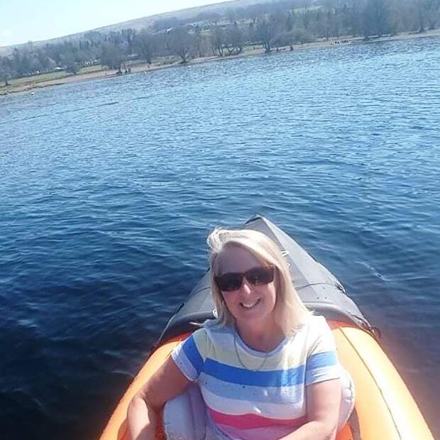 Janet Sedgwick in her kayak